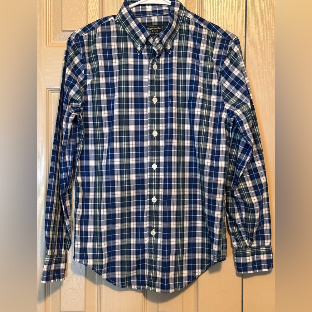 Abercrombie & Fitch Shirt Mens Sz‎ XS Multicolor Plaid Long Slv Button Up Shirt
